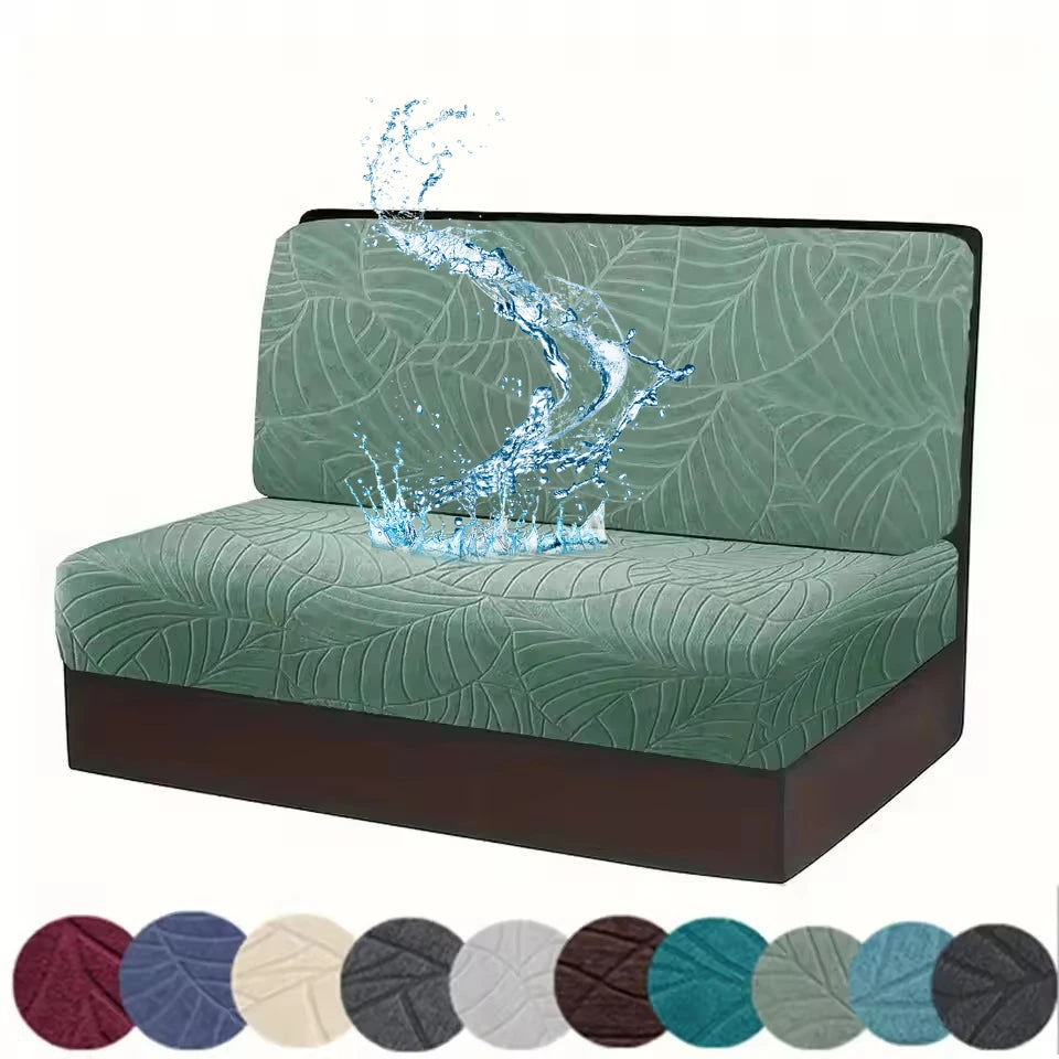 housses canapé rectangulaire jacquard motif feuilles extensibles modernes lavage machine vert noir gris marron