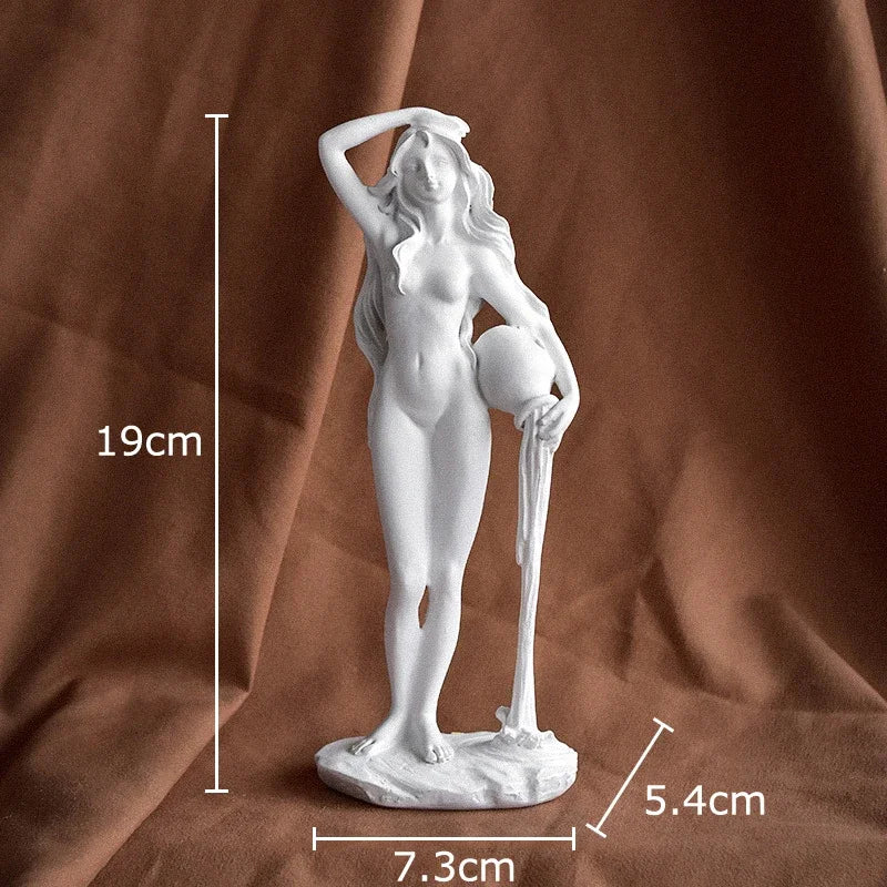 statue déesse vénus résine art classique figurine femme nue pose antique decoration