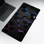 tapis souris gaming hexagonal noir bleu violet moderne organiser souris clavier éléments