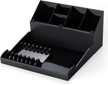 rangement outils coiffure moderne boîte noir peigne pinces spray trimmer eléctrique