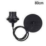 support lampe suspendue moderne minimaliste noir blanc rond lisse 50cm 80cm 120cm 200cm