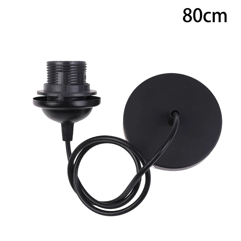 support lampe suspendue moderne minimaliste noir blanc rond lisse 50cm 80cm 120cm 200cm