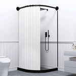 rideau douche moderne rayures verticales beige gris noir opacité crochet tufté polyester