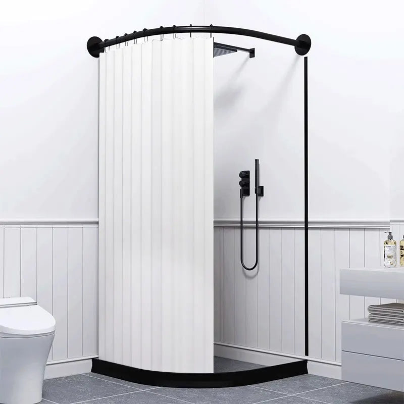 rideau douche moderne rayures verticales beige gris noir opacité crochet tufté polyester