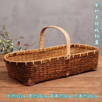 panier rangement tissé bambou marron traditionnel poignée bois rangement pique niqueextérieur thé