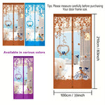 rideau porte magnétique violet fleurs feuilles moderne opacité ventilation anti insectes