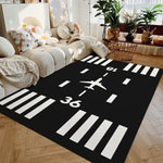 tapis moderne aéroport pistes avions vert gris blanc chambre salon extérieur