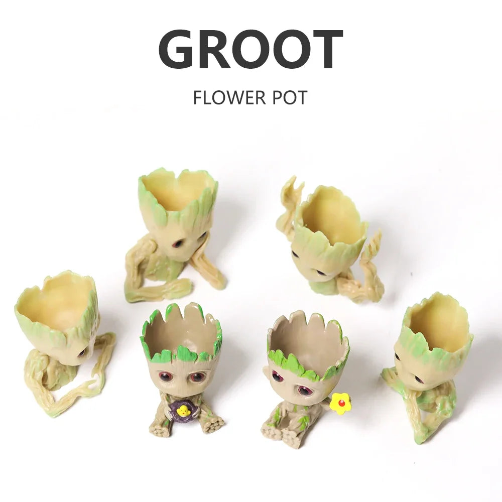 cache pot groot résine vert clair figurine gardiens galaxie décoration maison plante artificielle créatif