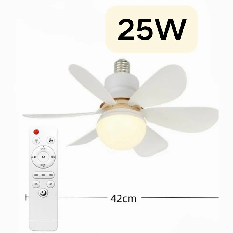 ventilateur led lumière moderne blanc télécommande ampoules 20.5inch