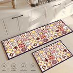 tapis sol moderne multicolore motif carreaux géométriques ethnique antidérapant intérieur cuisine salle bain