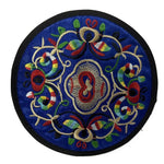 serviettes table traditionnelles broderie florale rouge noir blanc vert bleu violet 13x13cm