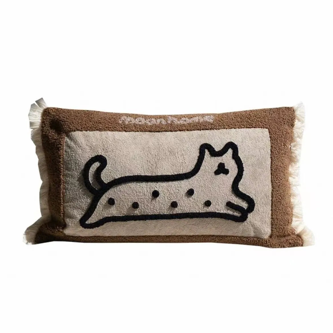 housse coussin brodée porc chien animaux motifs doux lit polyester coton respectueux environnement christmas