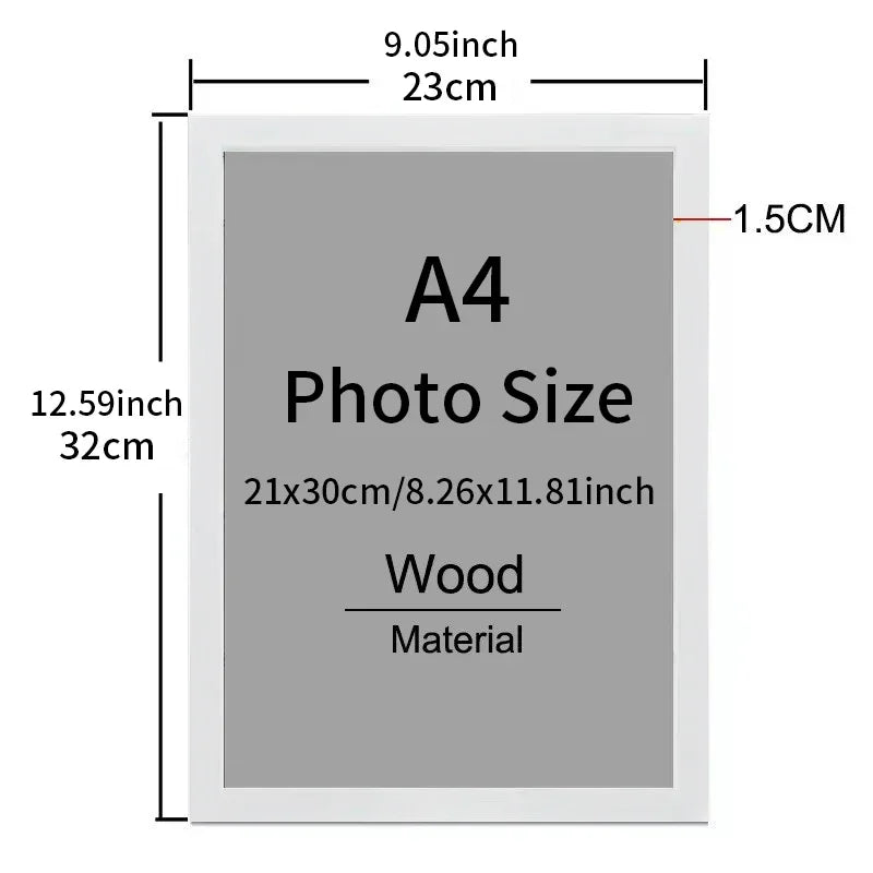 cadre photo moderne bois noir blanc minimaliste suspension 21x30cm