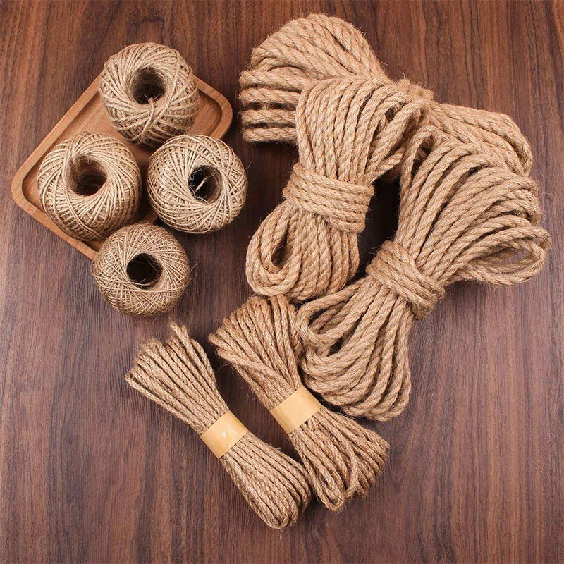 corde jute naturelle 1mm 14mm artisanale rustique décoration maison bricolage macramé fibrée marron clair