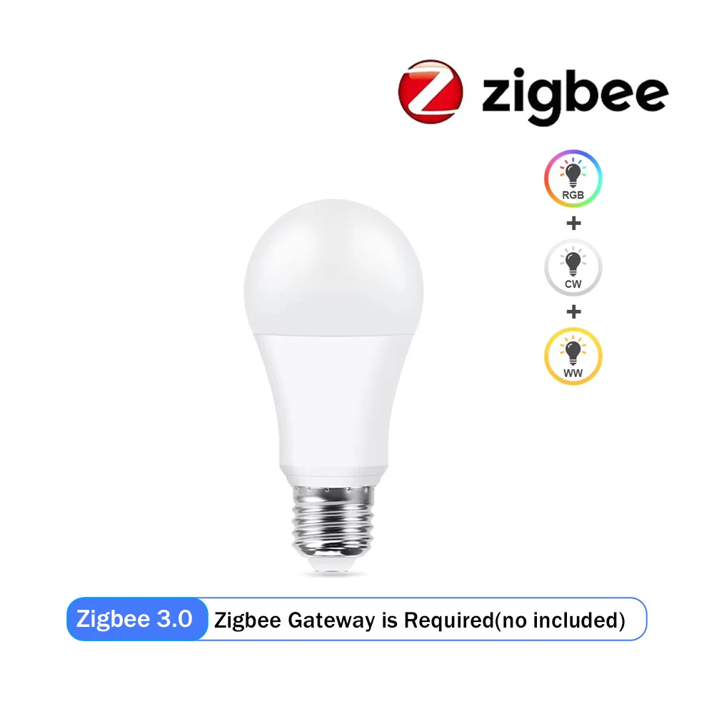 ampoule led intelligente e27 rgb wifi zigbee dimmable moderne blanc mat