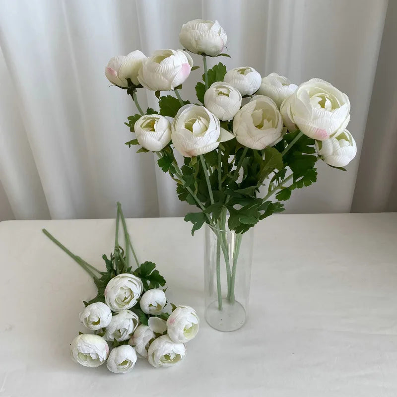 décoration mariage bouquet fleurs artificielles soie pivoine moderne minimalisteintérieur blanc rose rouge orange jaune