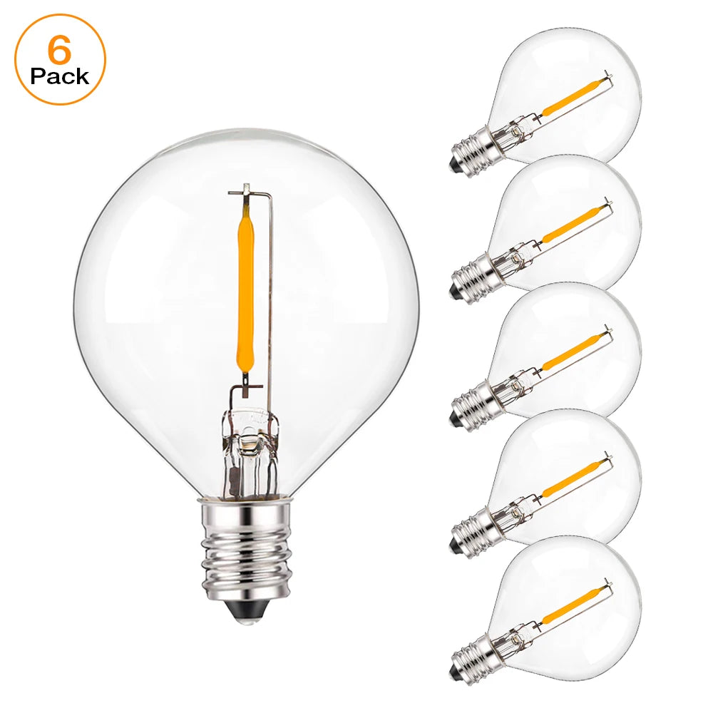 ampoule led globe transparent vintage filament doré e12 blanc chaud 2700kextérieurintérieur