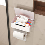 support rangement mural moderne étagère papier toilette boîte mouchoirs compartiment fermé aspect mat fixations