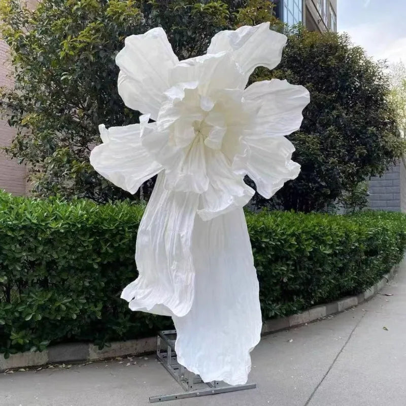 fleurs décoratives papier rose mariage extérieures romantiques semi transparentes 100cm