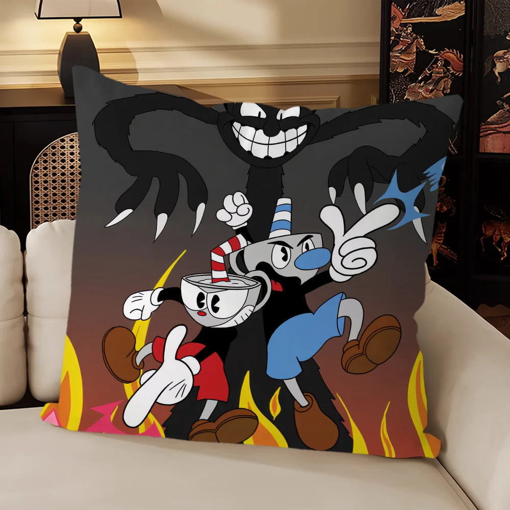 taies d'oreiller animées personnages cartoon jaune noir 40x40cm 45x45cm 50x50cm 60x60cm