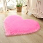 tapis peluche coeur rouge gris violet bleu moderne doux 50x60cm maison décoration chambre salon