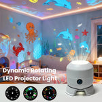 projecteur led ambiance blanc moderne pied antidérapant ajustable usb nocturne dynamique flocons noël océan