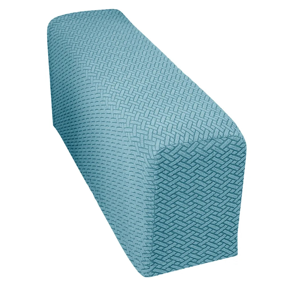 couvre main bleu marine tissé motifs géométriques moderne fixations washable chaise canapé protection meuble