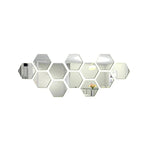 miroirs hexagonaux adhésifs modernes gris clair doré noir brillants 12 pièces