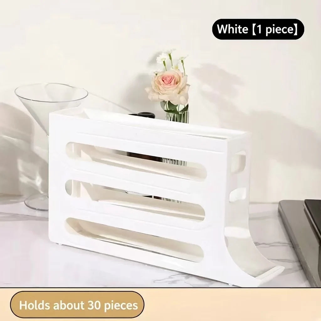 rangement moderne œufs pyramide plateaux plastique minimaliste cuisine réfrigérateur organisateur coulissant
