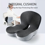 coussin ergonomique gris soutien lombaire mousse mémoire forme tissu polyester lavable ceinture sécurité moderne