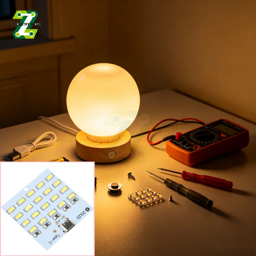 Panneau LED blanc 52mm 50mm USB Type 20 LED emergency light