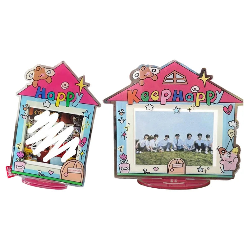 cadre photo transparent kpop coeurs papillons now playing angel puppy mignon rétro