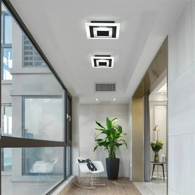 plafonnier led moderne blanc noir carré géométrique minimaliste éclairage quotidien 249 2000 lumens autonome