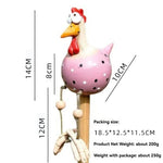 figurines poulets noir blanc rose bleu jaune gris points noirs fond clair decoratif clips