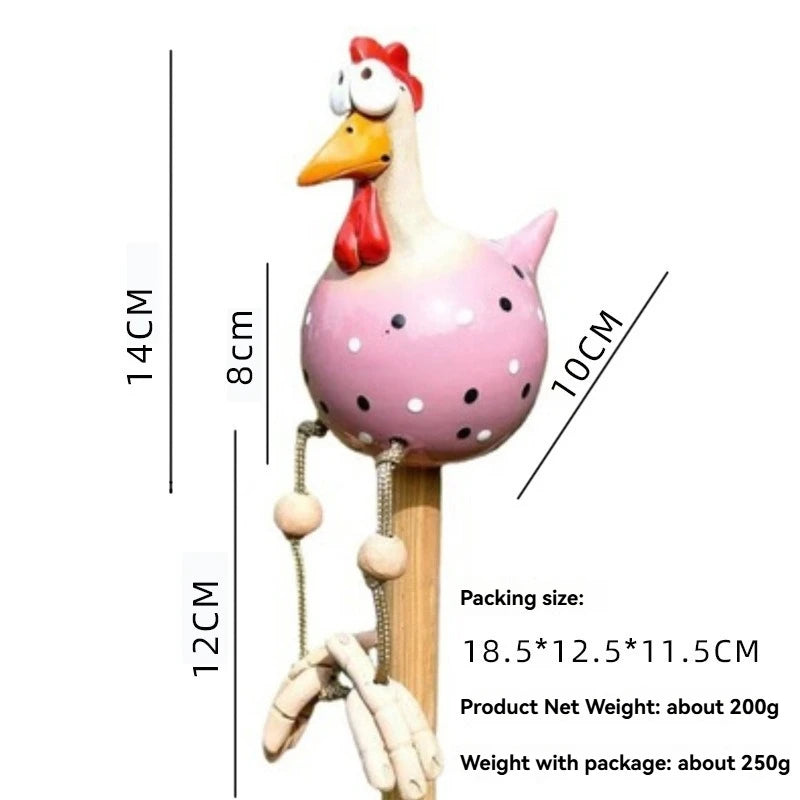 figurines poulets noir blanc rose bleu jaune gris points noirs fond clair decoratif clips