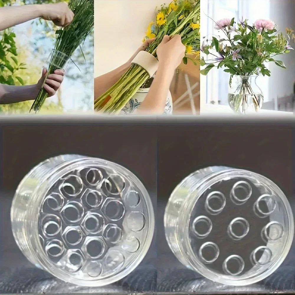 support fleurs transparent moderne perforé adhésif diy 2pcs 4pcs vase