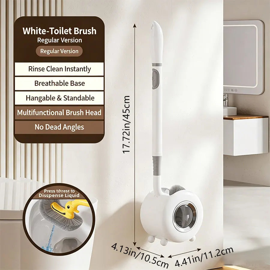 brosse wc murale canard jaune poils gris moderne salle bain ventouse sans angle mort