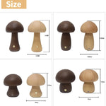 Veilleuse ambiance champignon LED avec finition bois grainé vue de près