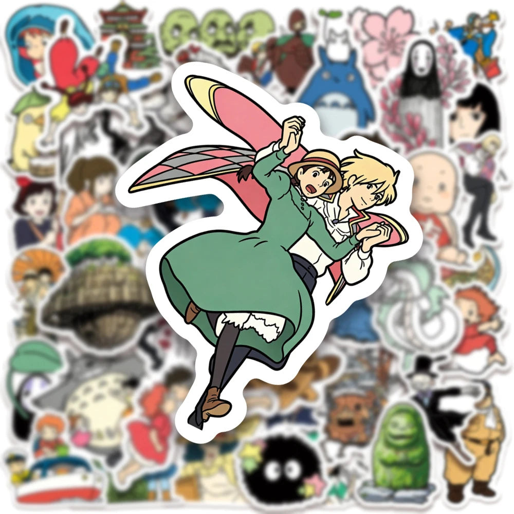 stickers anime studio ghibli personnages dessins animés adhésifs cartoonaufs couleurs variées