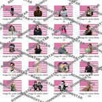 drapeau personnalisable rose étoiles blanches rayures horizontales dorés moderne publicitaire décoration intérieure extérieure polyester