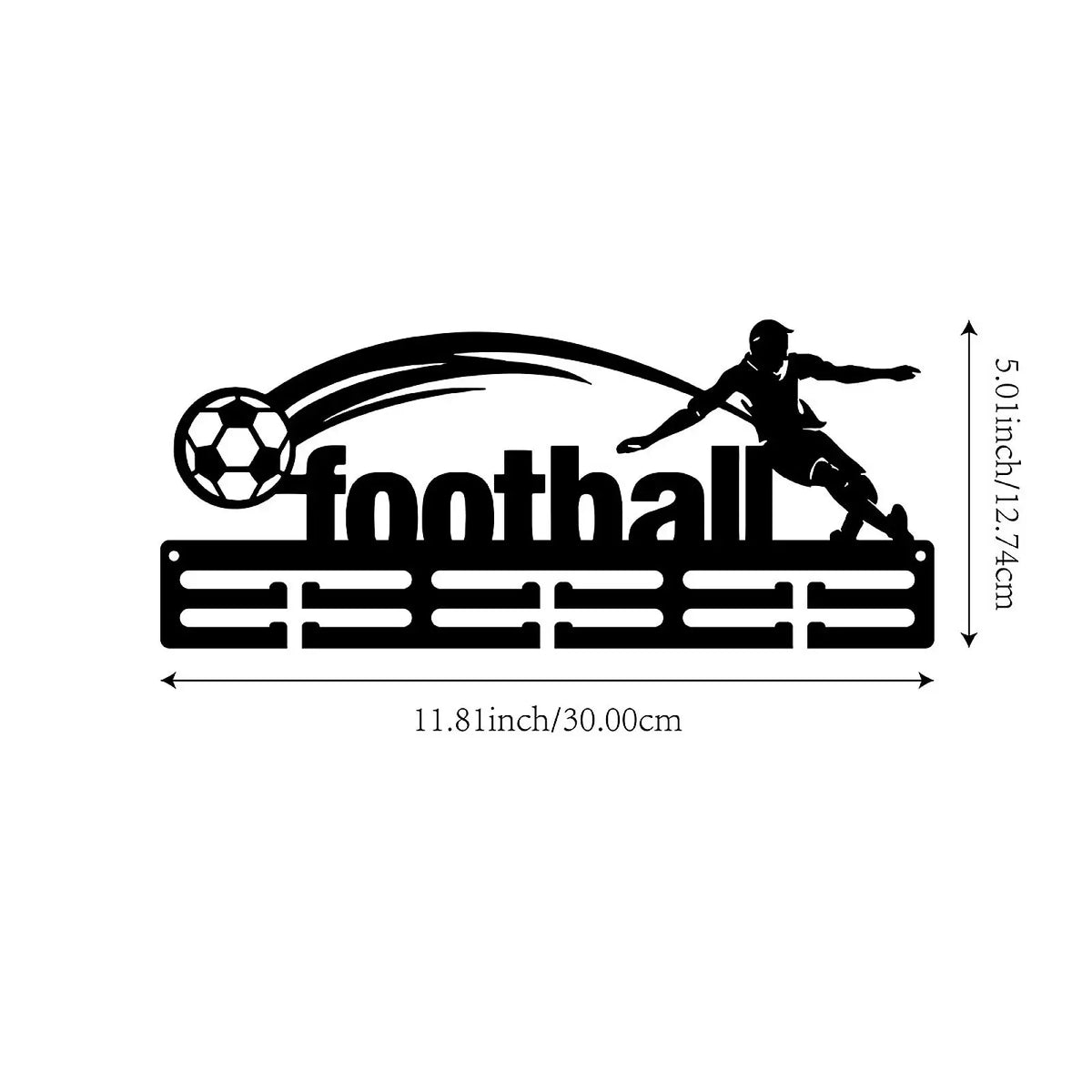 support mural médailles sportif silhouettes joueurs moderne noir fixations murales