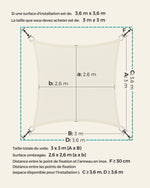 Voile d'ombrage beige dans un jardin avec salon extérieur