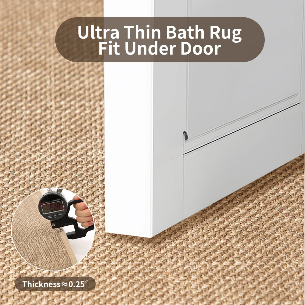 tapis bain antidérapant absorbant lavable texture granuleuse moderne minimaliste marron clair beige gris foncé