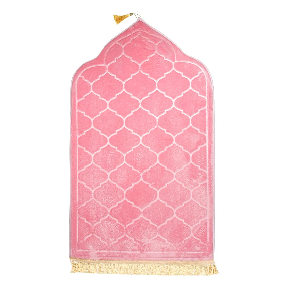 tapis prière polyester antidérapant flocage motif géométrique moderne rouge bleu marine rose beigeclair