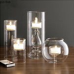 décoration moderne transparente support bougie adhésif mariage table dîner simple