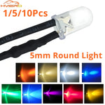 diode led ronde mm câble noir 12v bricolage décoration lumière transparente