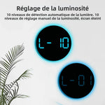 horloge murale numérique LED affichage heure date température alarme minuterie moderne
