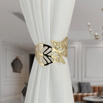 rideaux modernes anneaux or argent feuilles papillons élégants chambre salon deux pièces