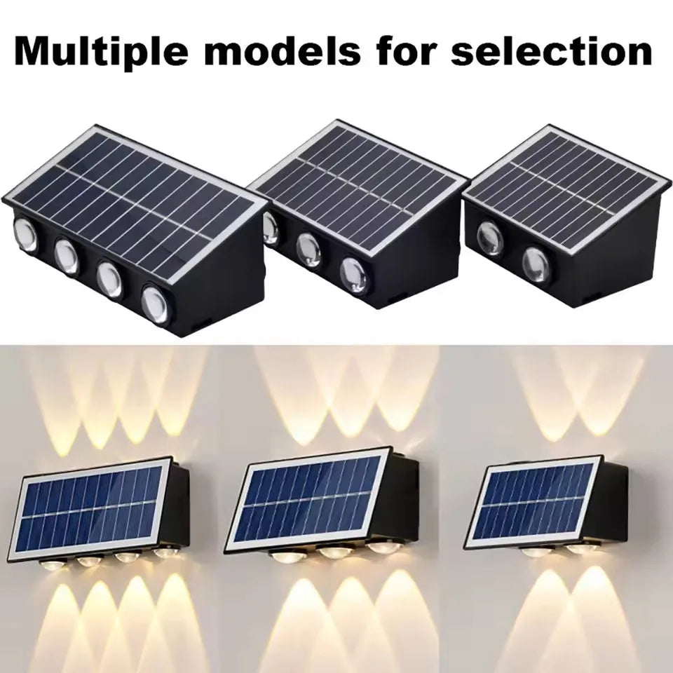 lumière solaire murale extérieure led moderne projection haut bas jardin