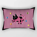 taies d'oreiller kawaii rayées chats chiens moderne enfants chambre decoration maison 30x50cm 40x60cm 50x70cm